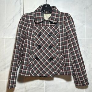 - Flying Tomato Checkard Pea coat size S
